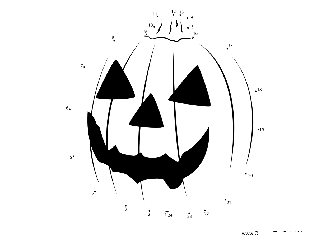 Horrible-Pumpkin dot to dot worksheets