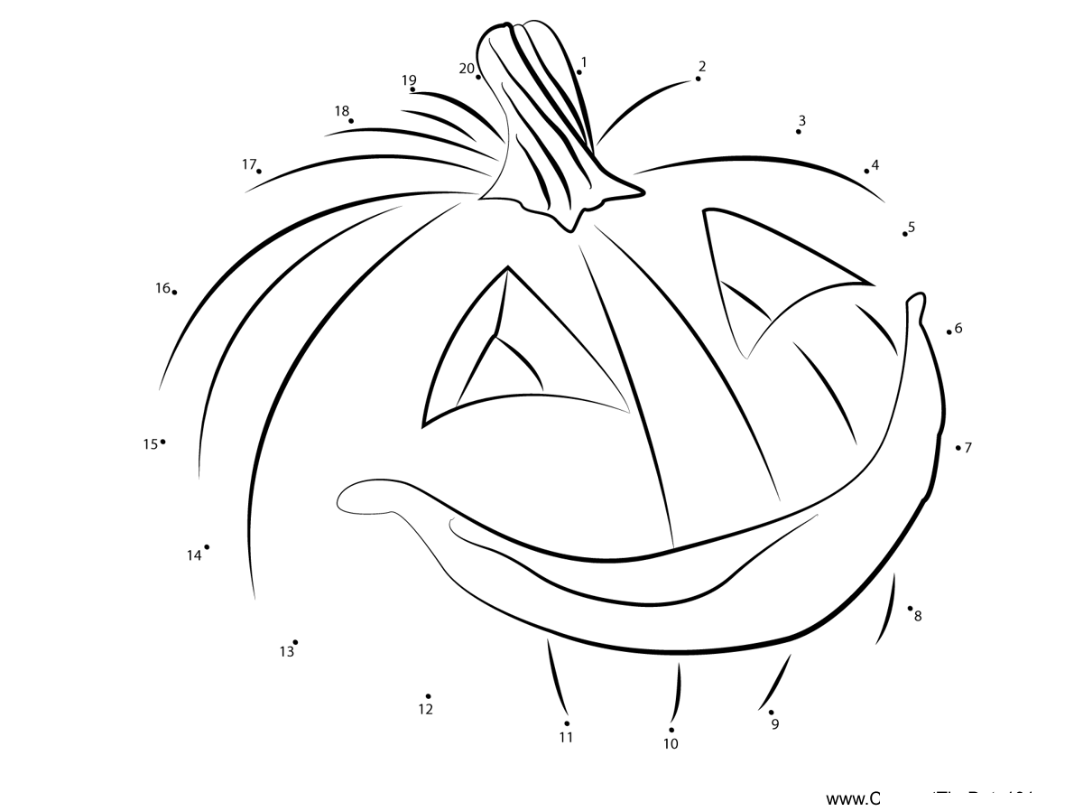 Pumpkin-Smile dot to dot worksheets