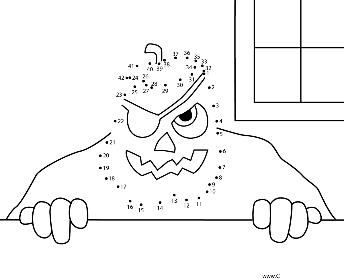 Pumpkin-Thief dot to dot worksheets