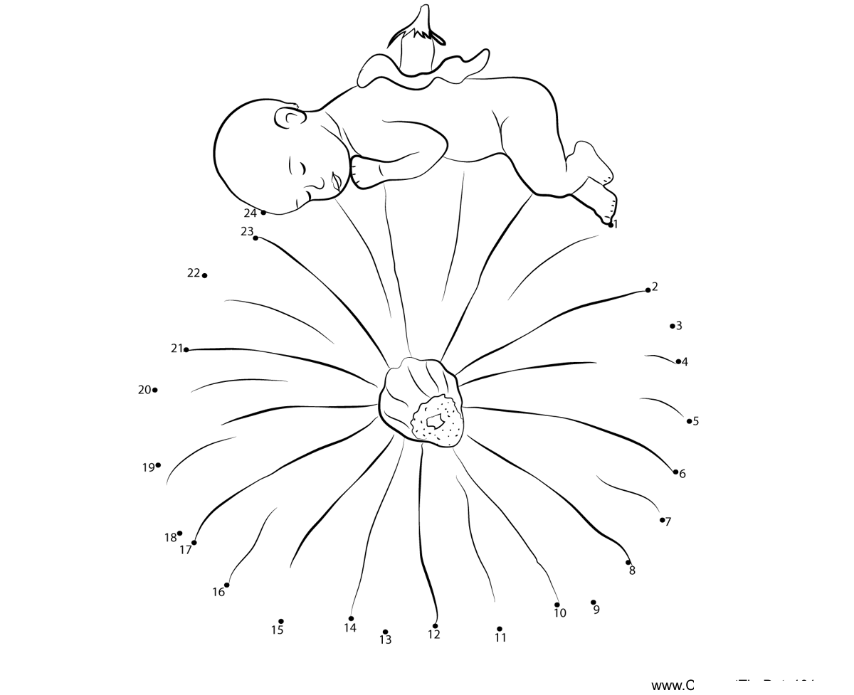 Pumpkin-With-Toddler printable dot to dot worksheet