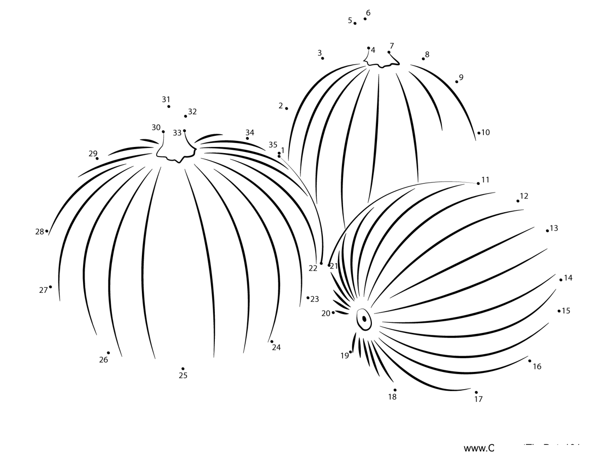 Pumpkins-Lot printable dot to dot worksheet