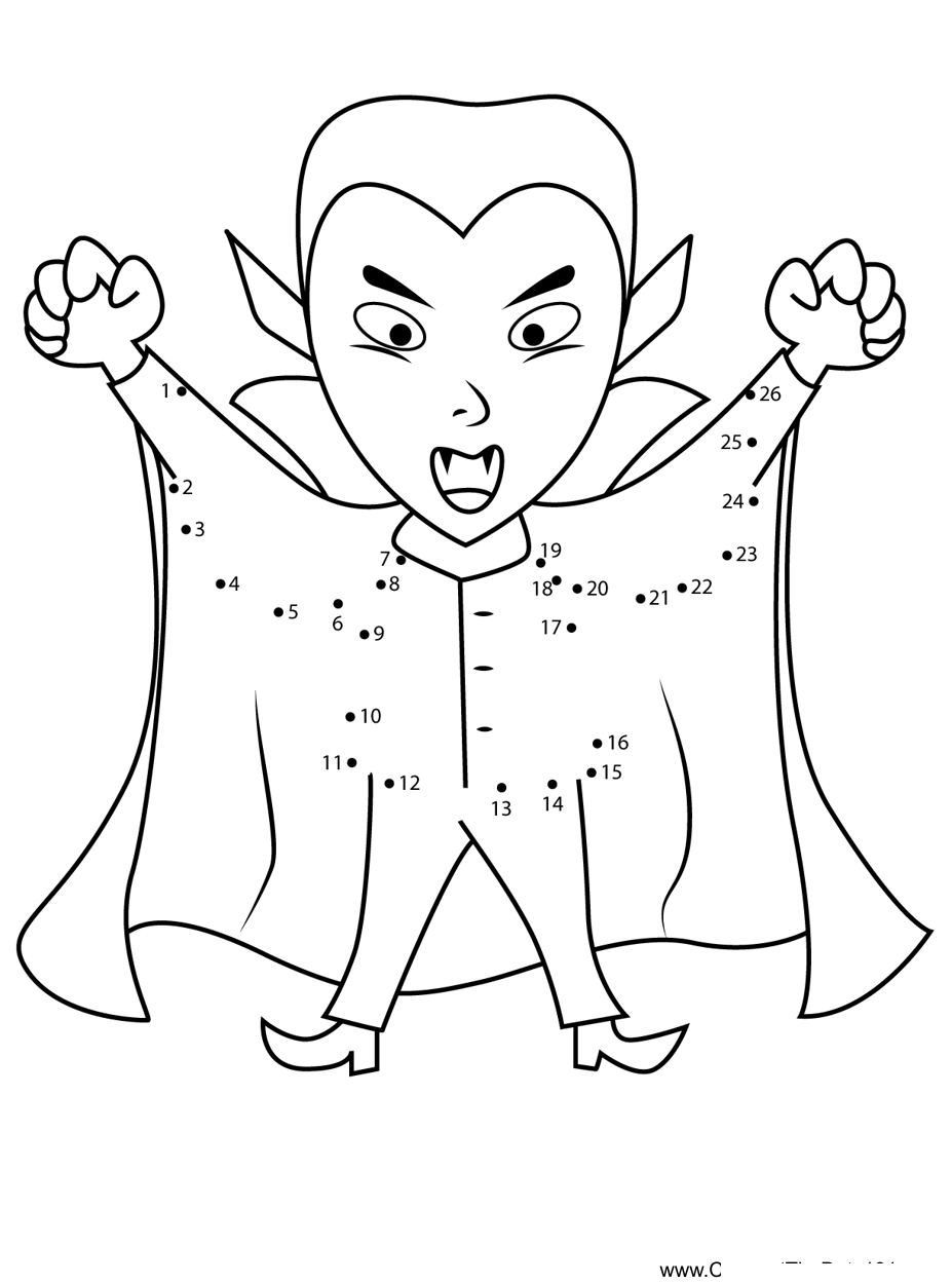 Scary-Vampire dot to dot worksheets