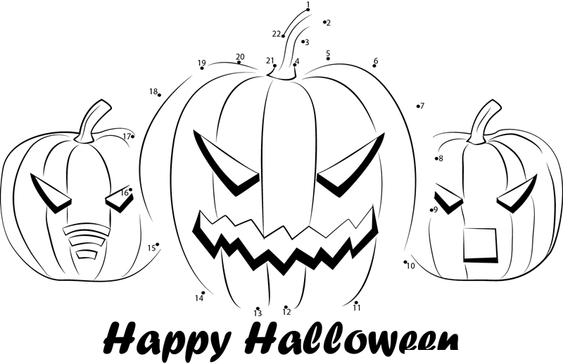 Trick Or Treat printable dot to dot worksheet