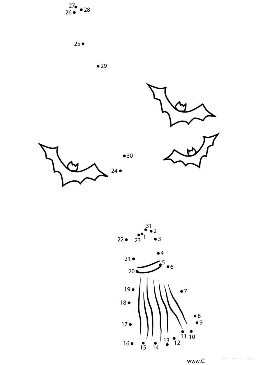 Witch-Broom dot to dot worksheets