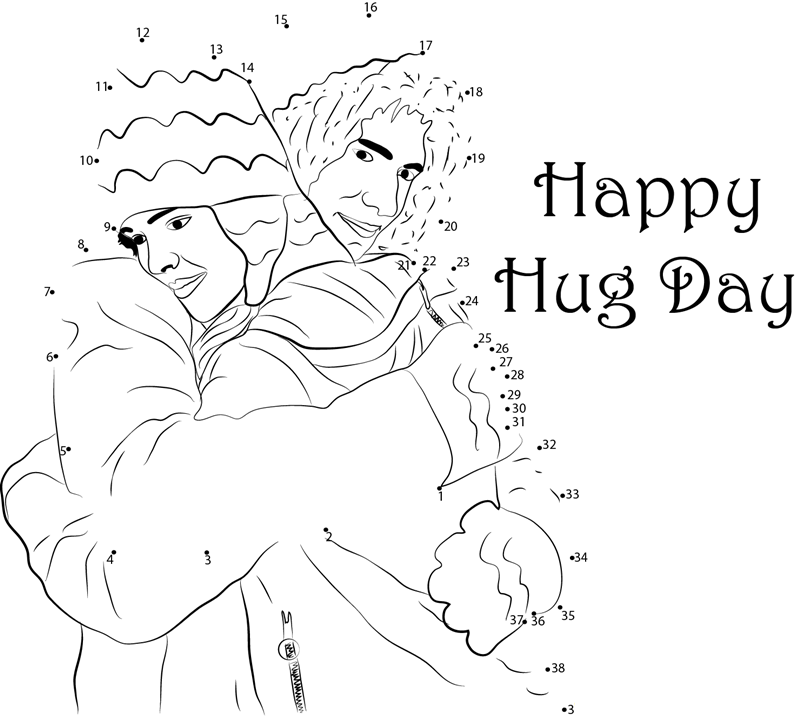 Happy Hug Day  Loving dot to dot worksheets