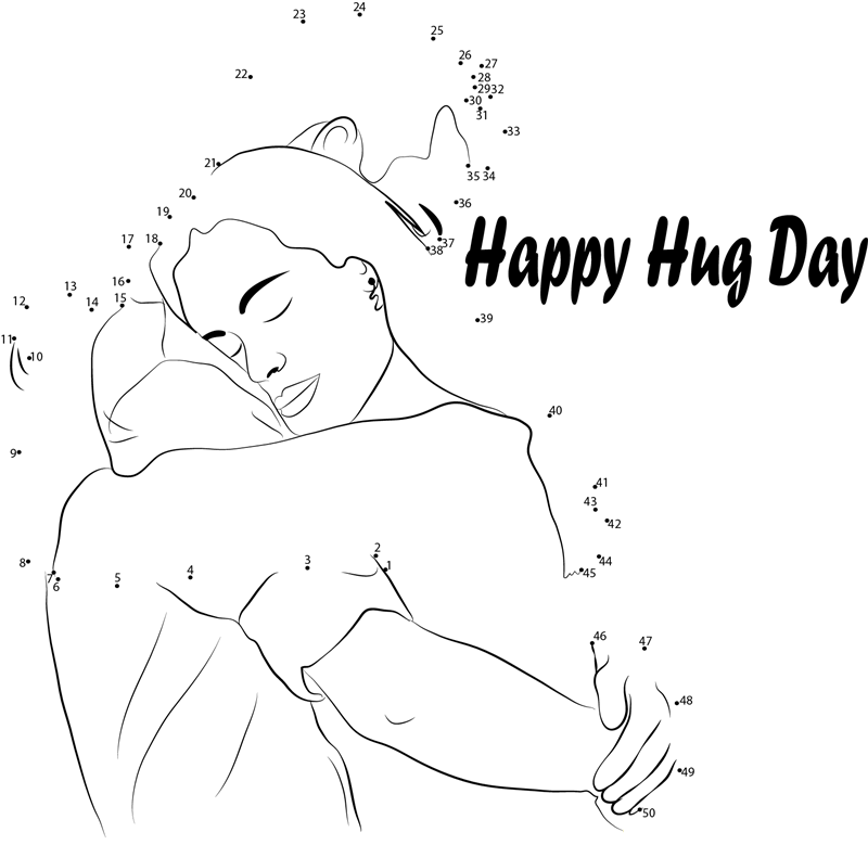 Special Hug For Special Person dot to dot worksheets