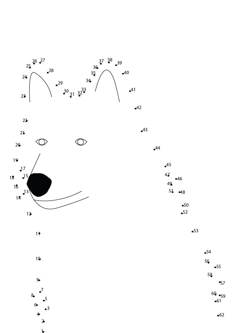 Wolf 101 printable dot to dot worksheet