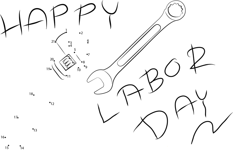 Celebrate Labour Day printable dot to dot worksheet