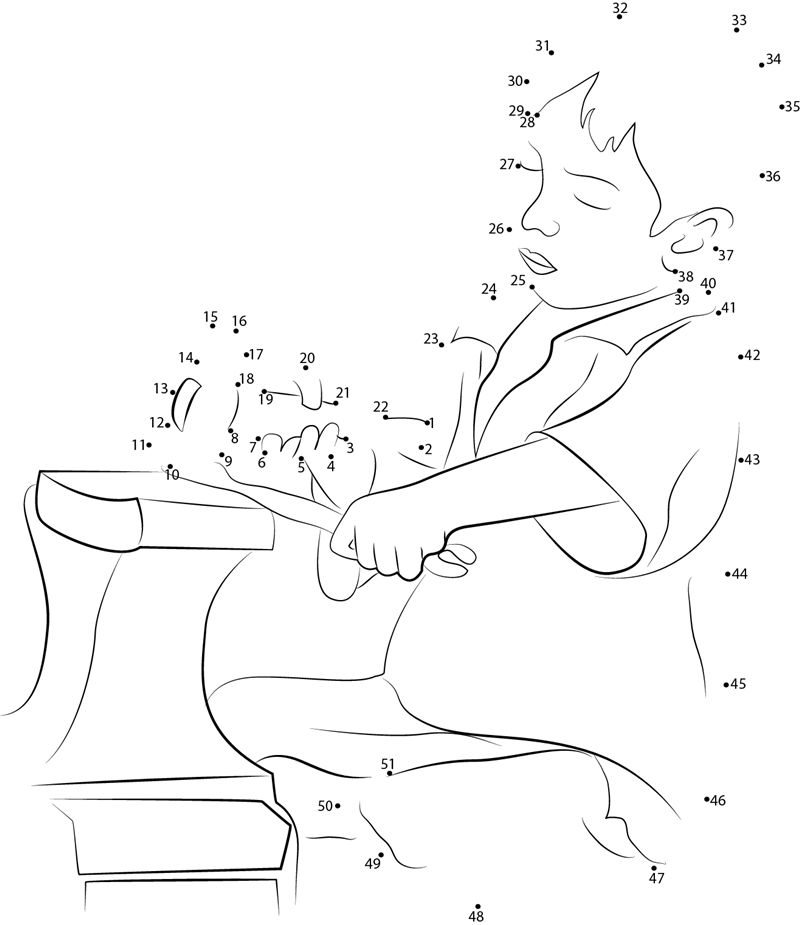 Child Labour Having Hammer printable dot to dot worksheet