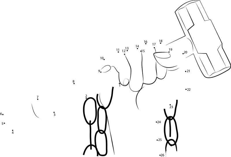 Steel Chain And Hammer dot to dot worksheets