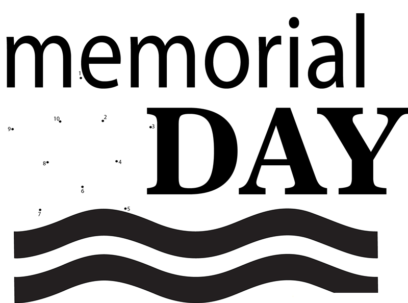 Memorial Day Patriot X27 S Special printable dot to dot worksheet