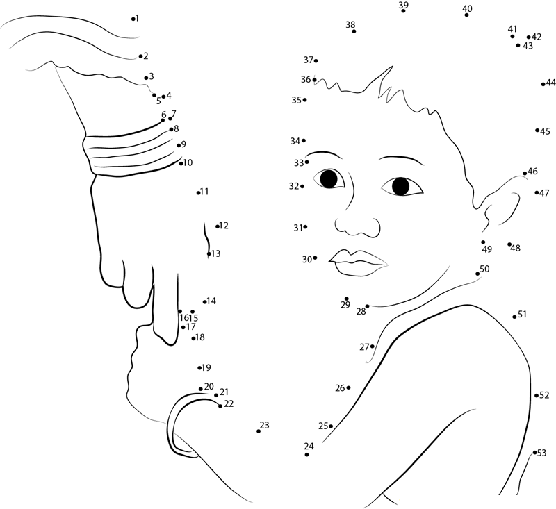 Child Holding Mother X27 S Finger printable dot to dot worksheet