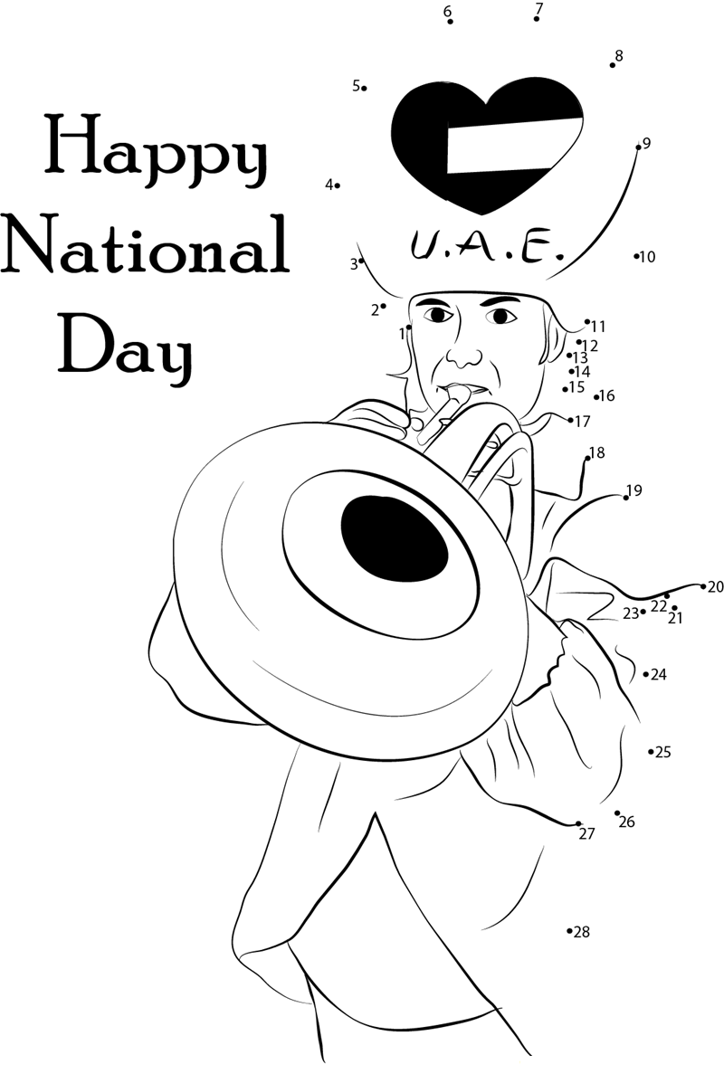 Celebrating National Day printable dot to dot worksheet