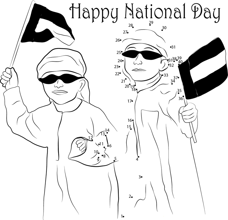 Celebrations On National Day printable dot to dot worksheet