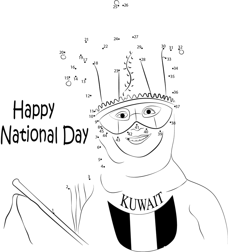 National Day Festival printable dot to dot worksheet