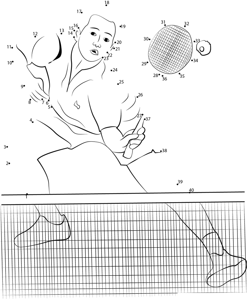 Badminton Malaysia dot to dot worksheets