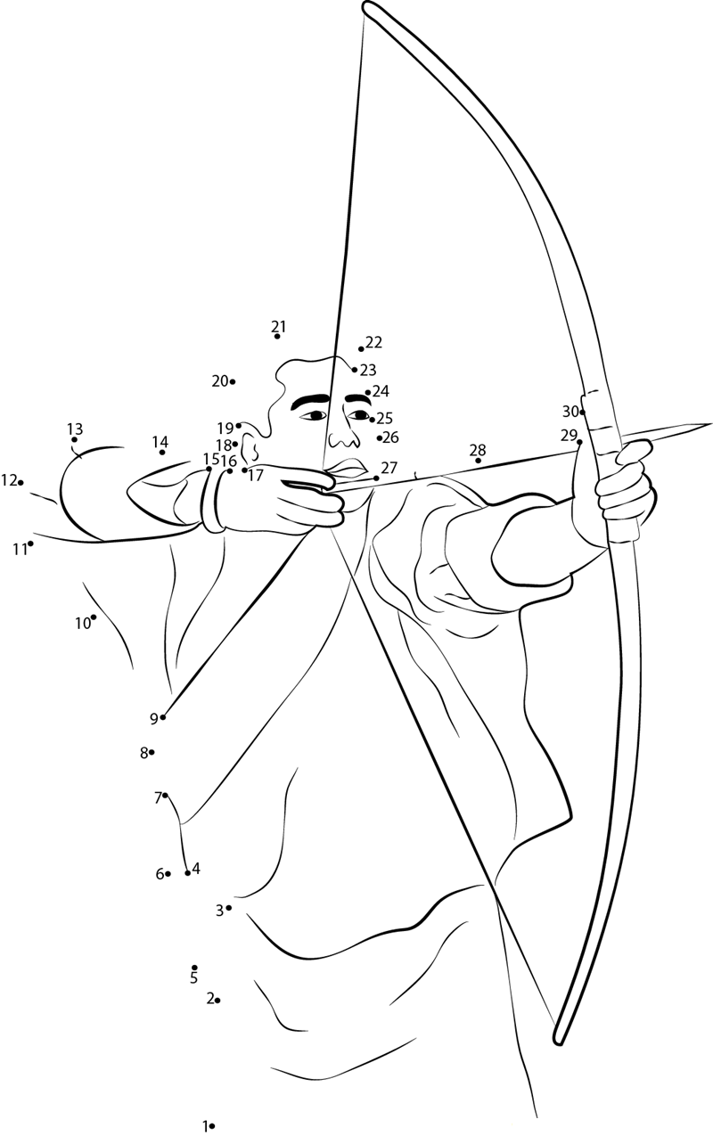 Bhutan Archery printable dot to dot worksheet