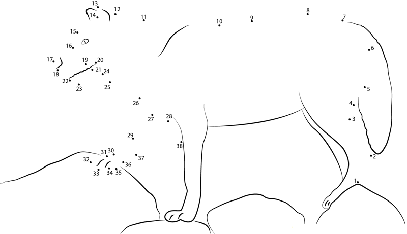 Wolf Standing On Rock printable dot to dot worksheet