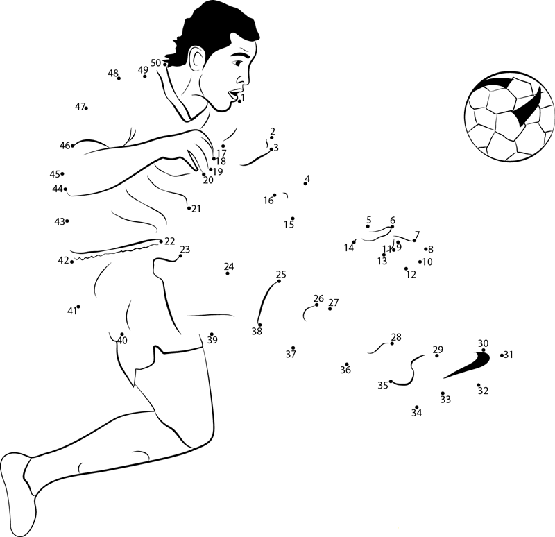 Football Goal dot to dot worksheets