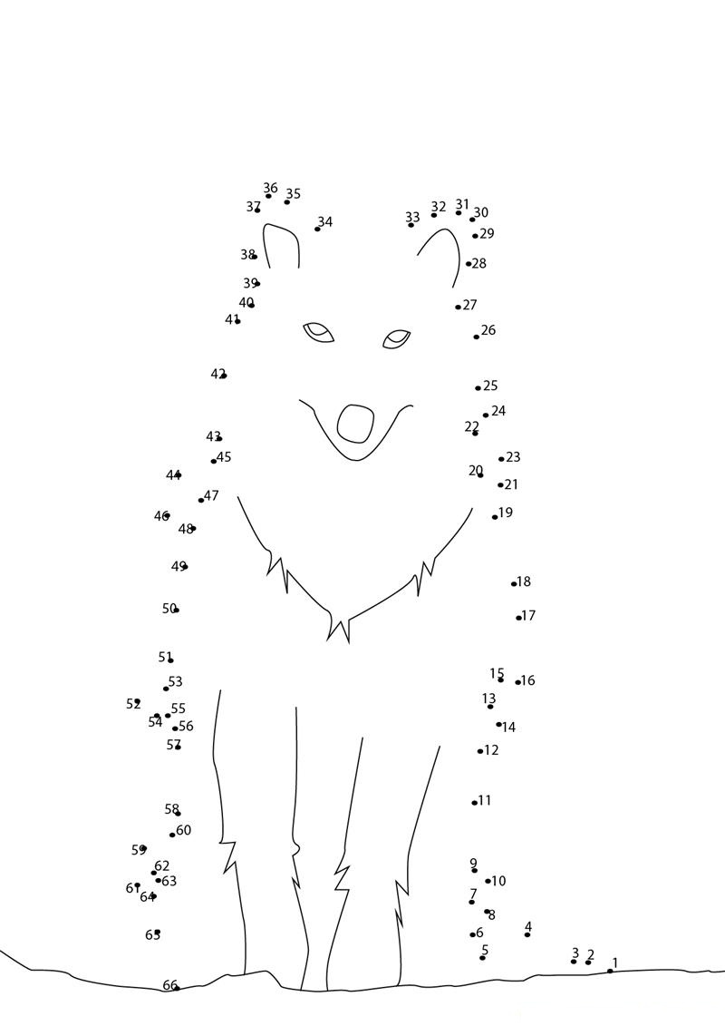 Wolf Starring printable dot to dot worksheet