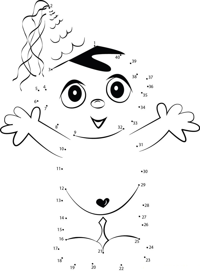 Cartoon Of Happy New Year Baby dot to dot worksheets