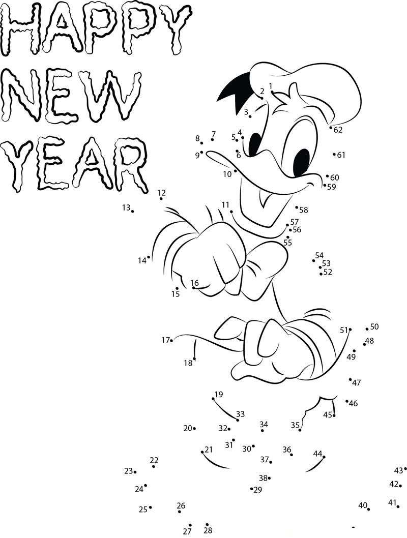 Donald Duck printable dot to dot worksheet