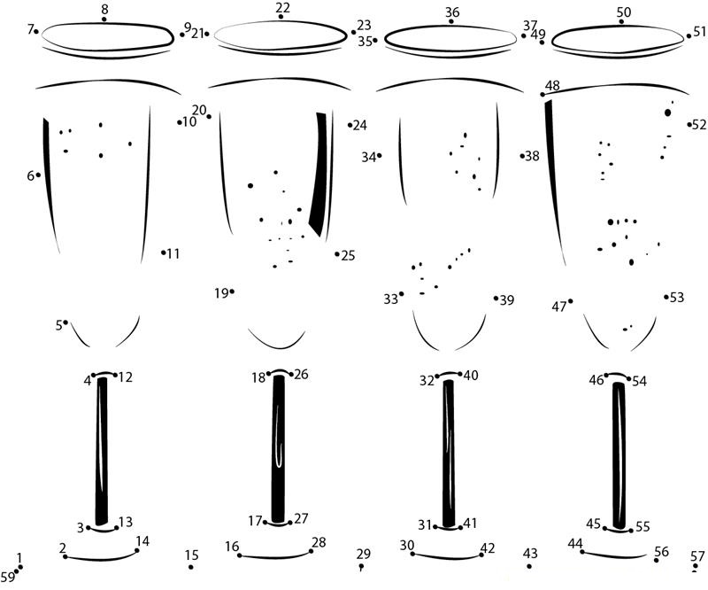 Drinking Glasses printable dot to dot worksheet