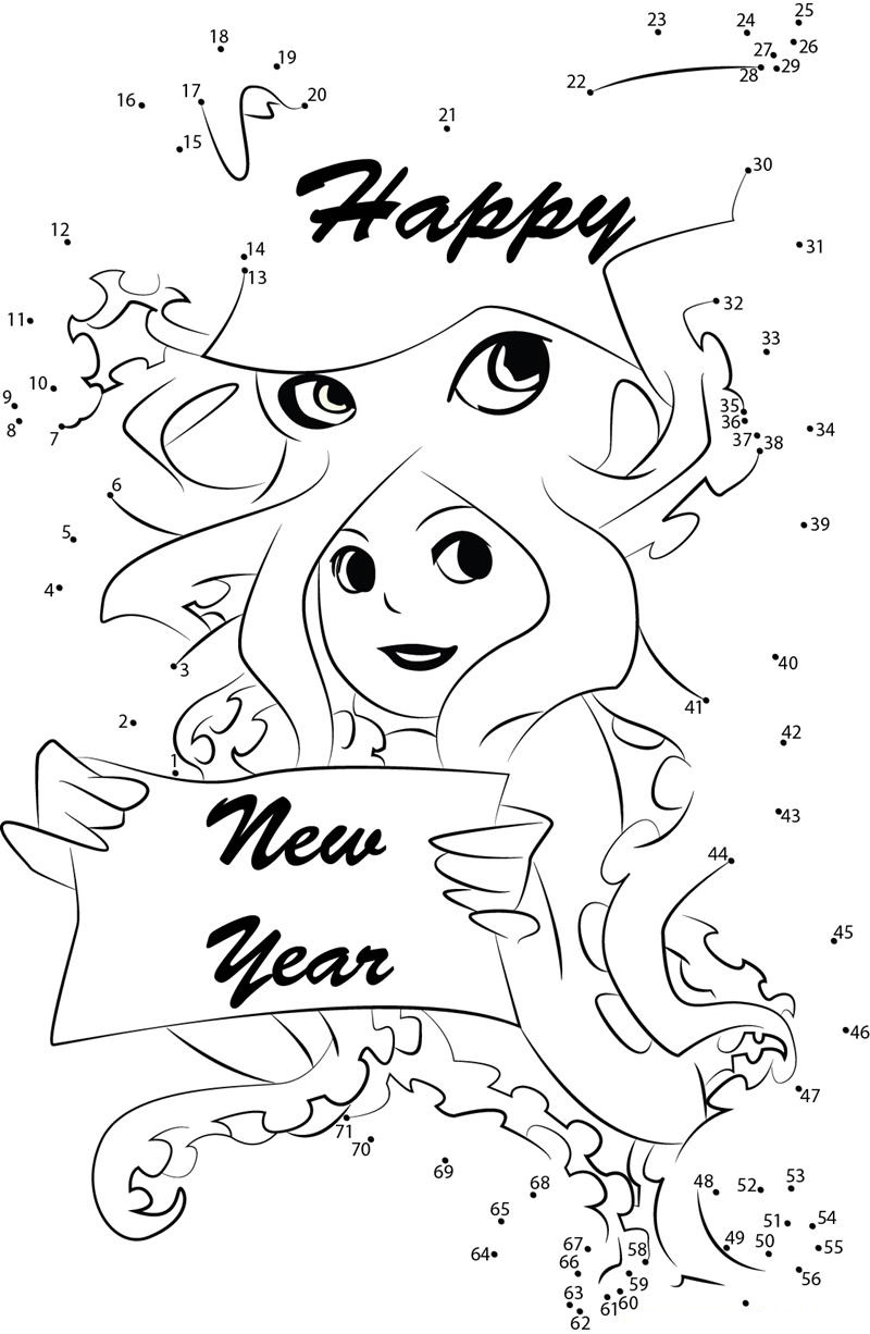 Newyear dot to dot worksheets