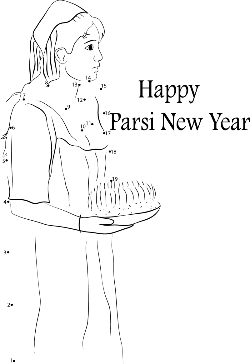 Pakistan Parsi New Year printable dot to dot worksheet