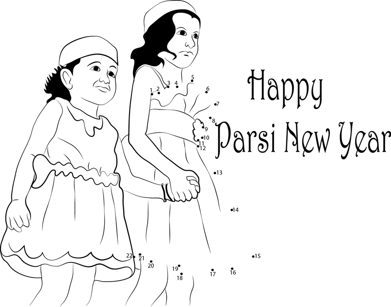 Parsi New Year printable dot to dot worksheet