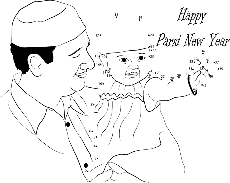 Parsi New Year Celebration dot to dot worksheets