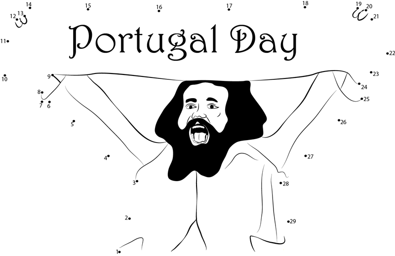 Celebrating Portugal printable dot to dot worksheet