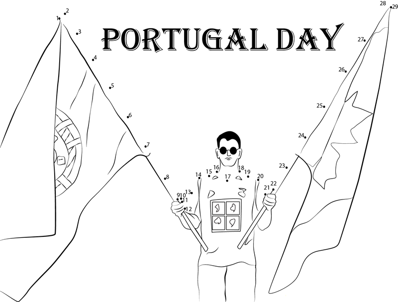 Portugal Day Parade dot to dot worksheets