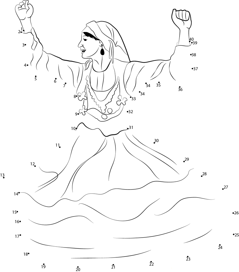 Women Enjoying Portugal Day printable dot to dot worksheet