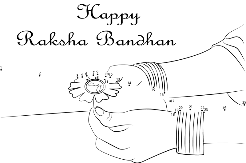 Happy Raksha Bandhan printable dot to dot worksheet