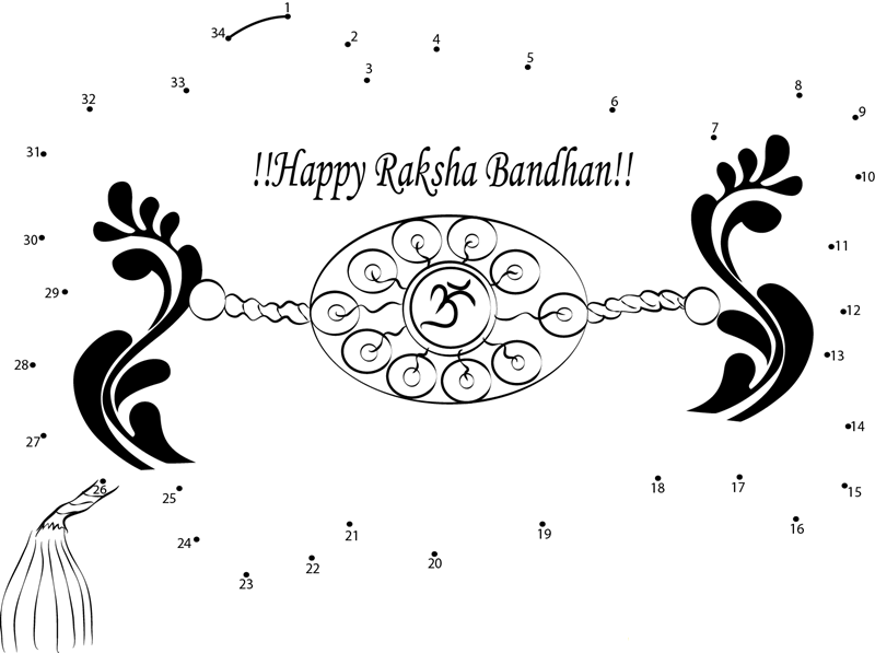 Raksha Bandhan printable dot to dot worksheet