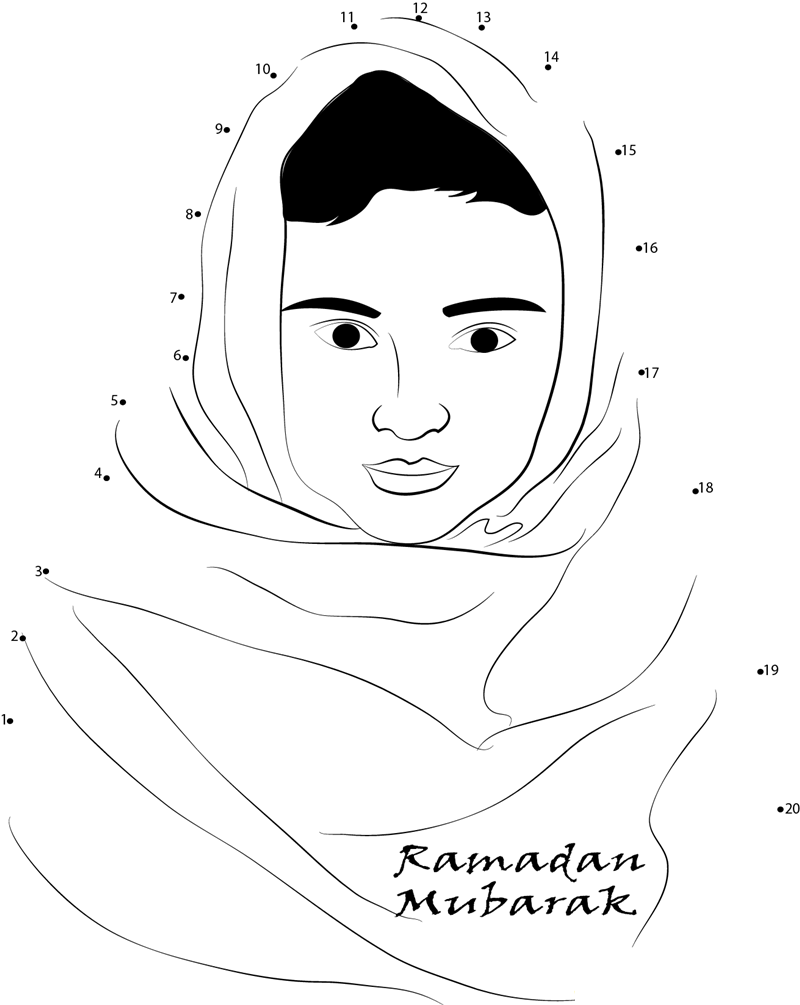 Beautiful Ramadan printable dot to dot worksheet