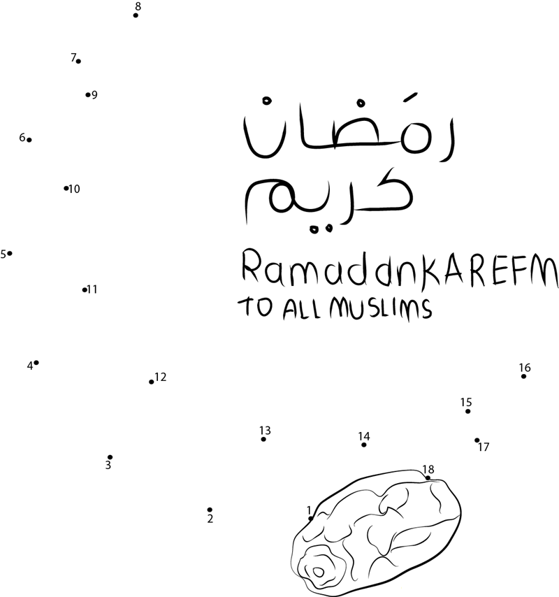 Ramzaan printable dot to dot worksheet