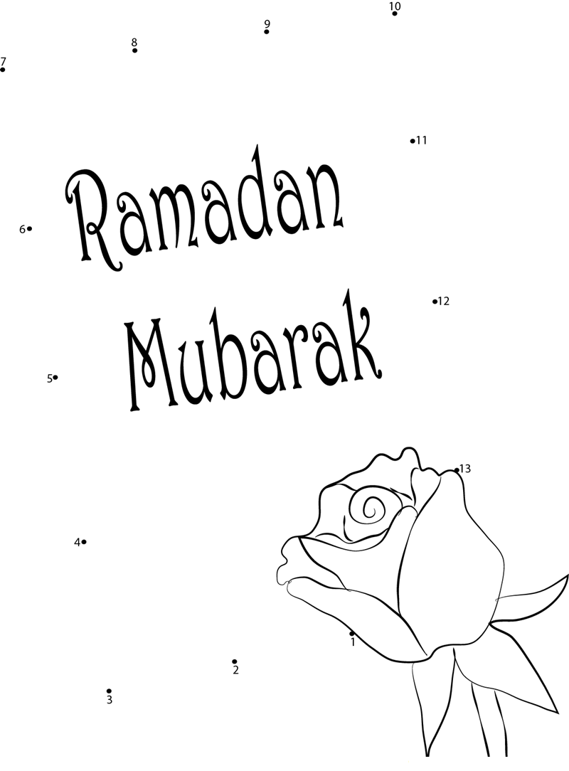 Ramzaan Kareem Wishes printable dot to dot worksheet