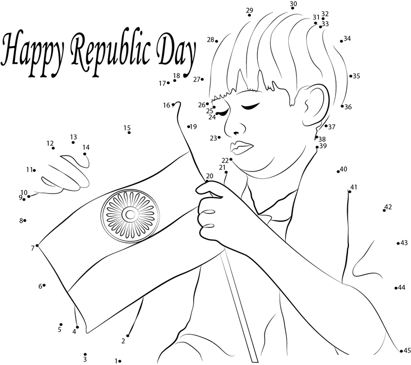 Republic Day printable dot to dot worksheet