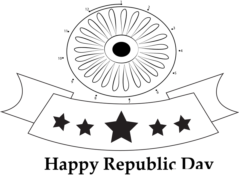 Republic Day Of India Flag printable dot to dot worksheet