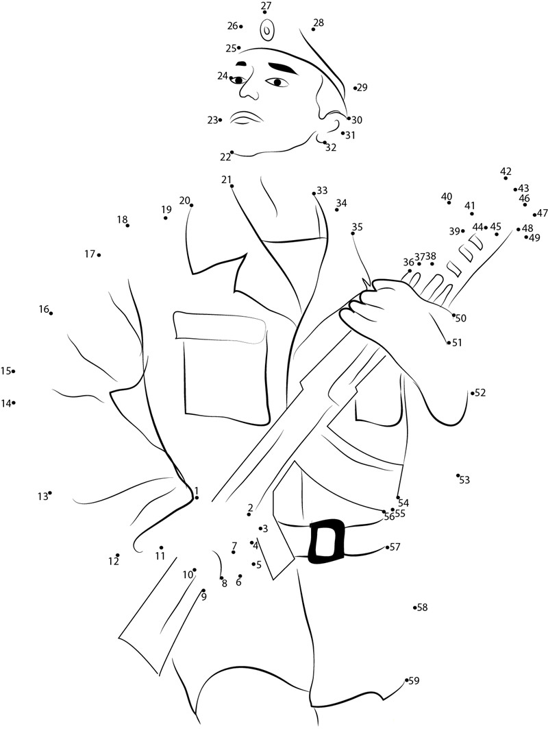 Russian Army printable dot to dot worksheet