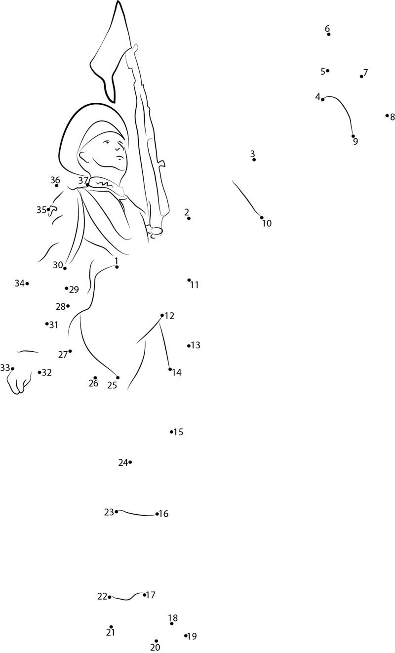 Russian Military printable dot to dot worksheet