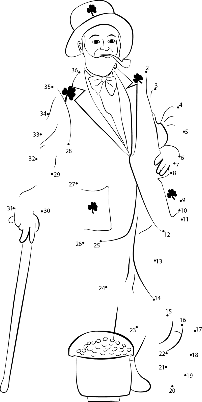 Saint Patricks Day Facts printable dot to dot worksheet