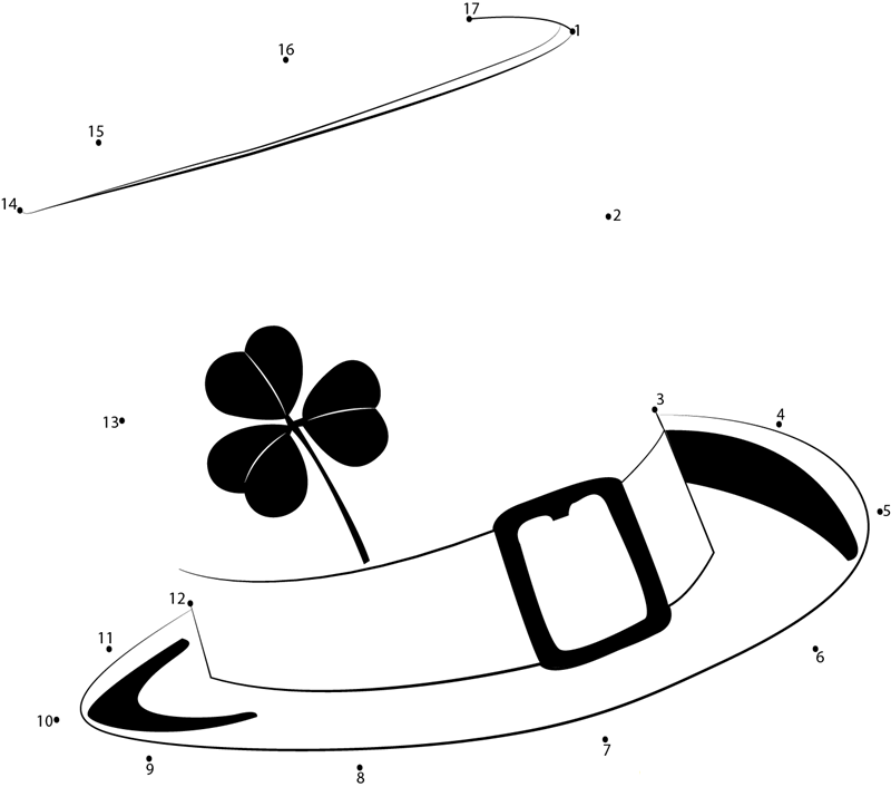 St Pattys Day Hat printable dot to dot worksheet