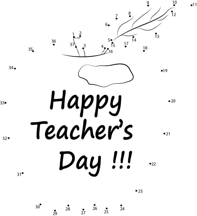 Happy Teacher Appreciation printable dot to dot worksheet