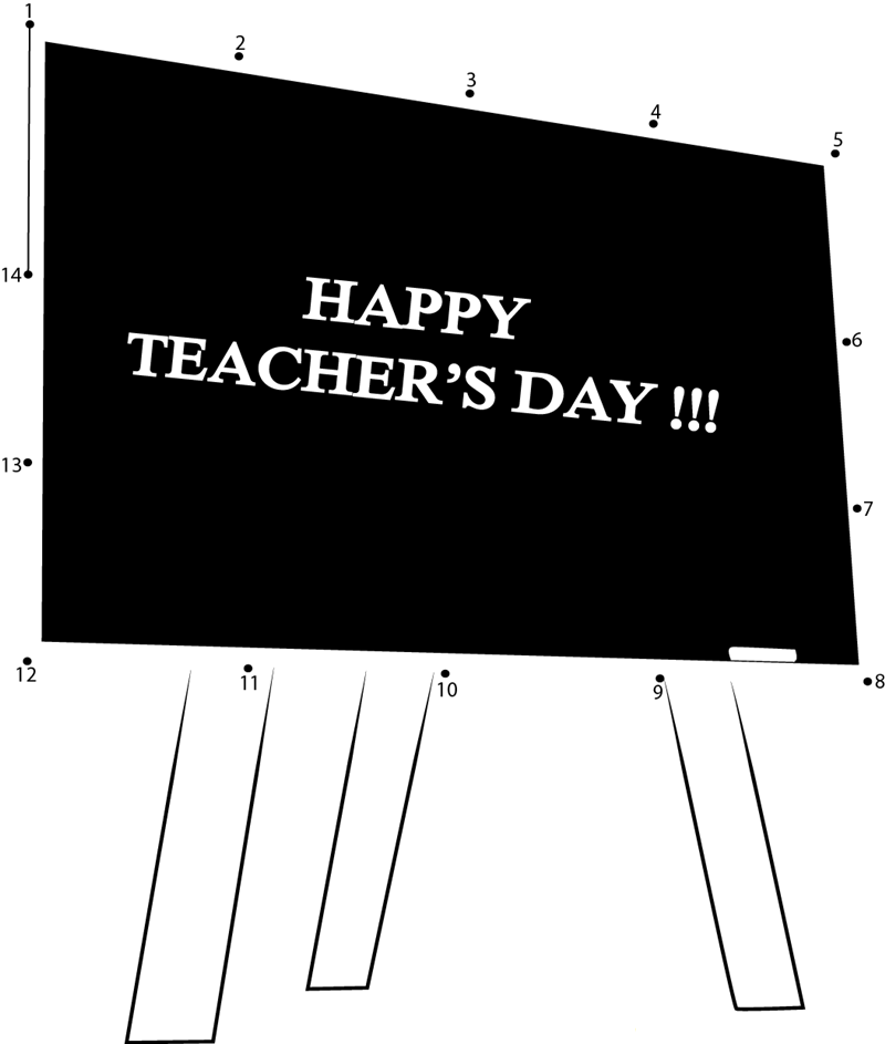 Heart Touching Teachers Day printable dot to dot worksheet