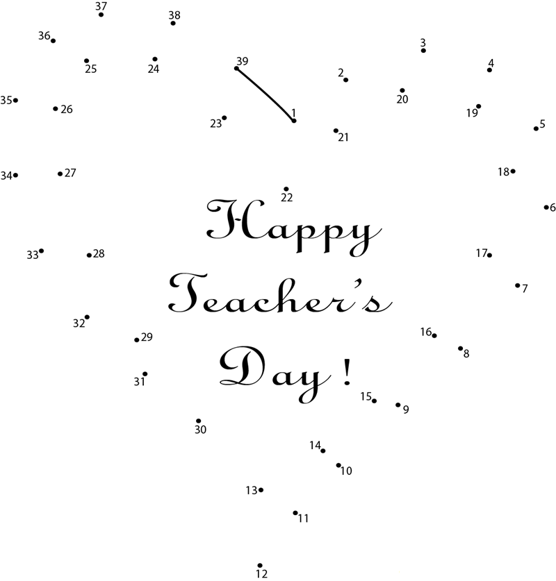 Love Teacher Day printable dot to dot worksheet