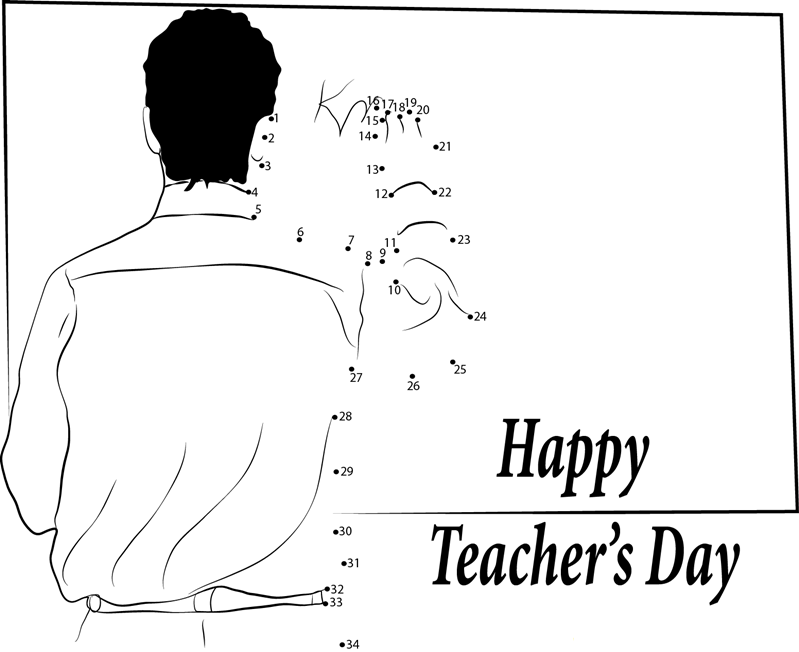 Teacher Day Message dot to dot worksheets