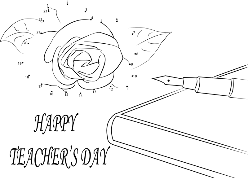 Wishing U Happy Teachers Day dot to dot worksheets